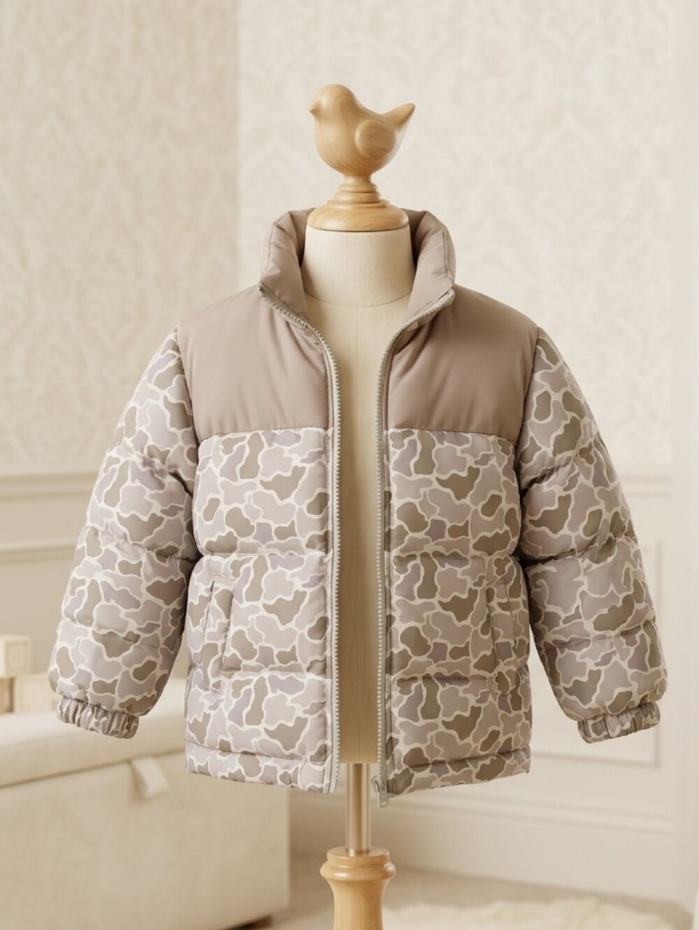 Pastel Camouflage Puffer Jacket Toddler Size 2-3T